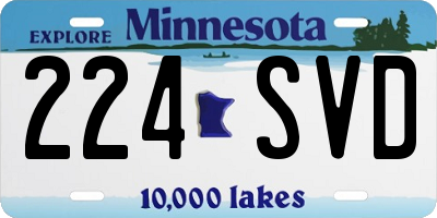 MN license plate 224SVD