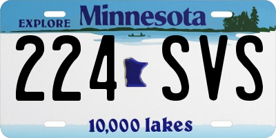 MN license plate 224SVS