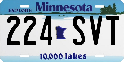 MN license plate 224SVT