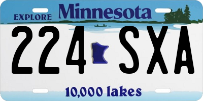 MN license plate 224SXA