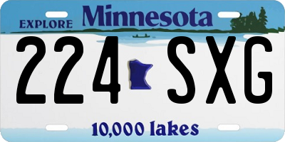 MN license plate 224SXG