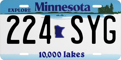 MN license plate 224SYG