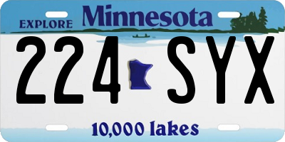MN license plate 224SYX