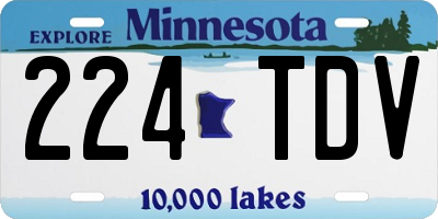 MN license plate 224TDV