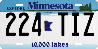 MN license plate 224TIZ