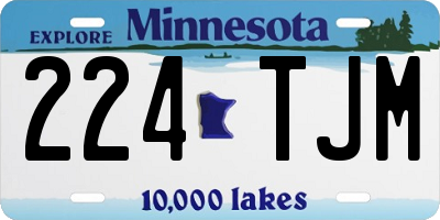 MN license plate 224TJM