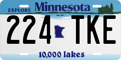 MN license plate 224TKE