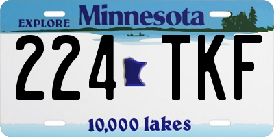 MN license plate 224TKF