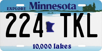 MN license plate 224TKL