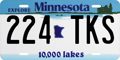 MN license plate 224TKS