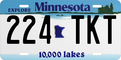 MN license plate 224TKT