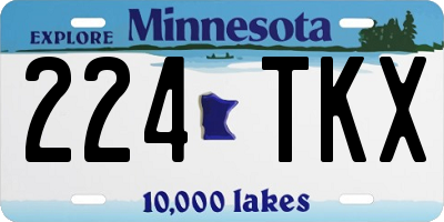 MN license plate 224TKX