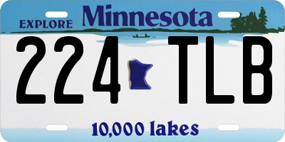 MN license plate 224TLB