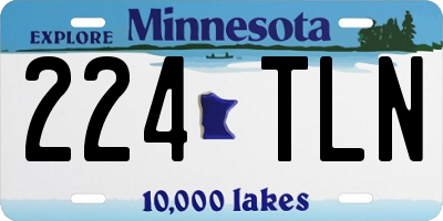 MN license plate 224TLN