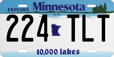 MN license plate 224TLT