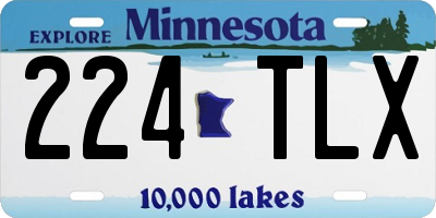 MN license plate 224TLX