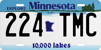 MN license plate 224TMC