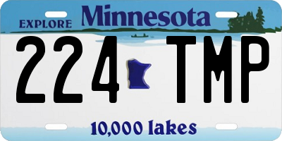 MN license plate 224TMP
