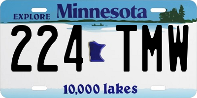 MN license plate 224TMW