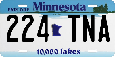 MN license plate 224TNA