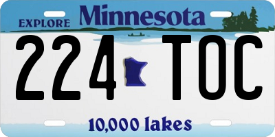 MN license plate 224TOC