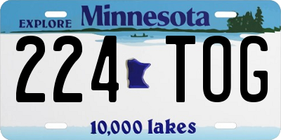 MN license plate 224TOG