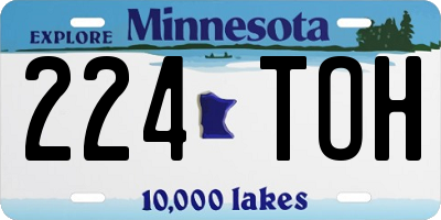 MN license plate 224TOH