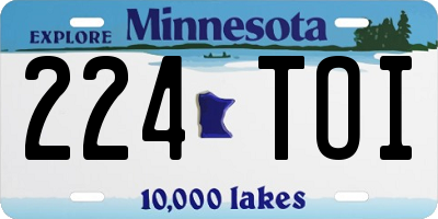 MN license plate 224TOI