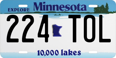 MN license plate 224TOL