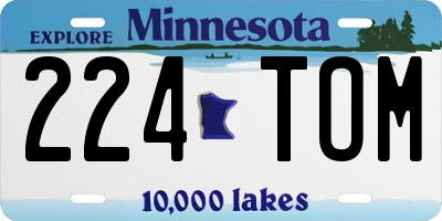 MN license plate 224TOM