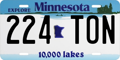 MN license plate 224TON