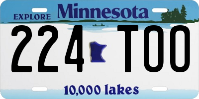 MN license plate 224TOO