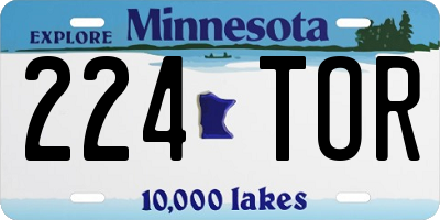 MN license plate 224TOR
