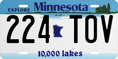 MN license plate 224TOV