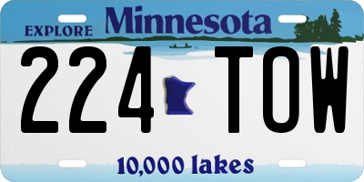 MN license plate 224TOW