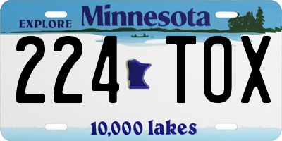 MN license plate 224TOX