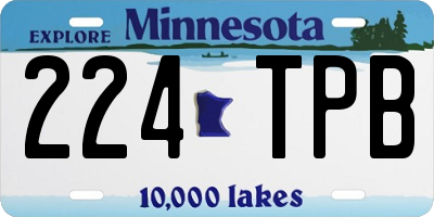 MN license plate 224TPB