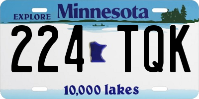 MN license plate 224TQK