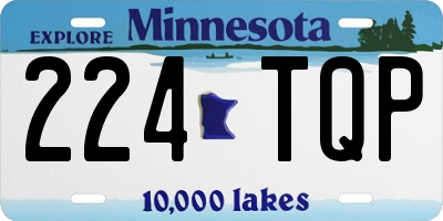 MN license plate 224TQP