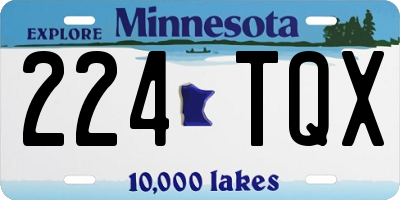 MN license plate 224TQX
