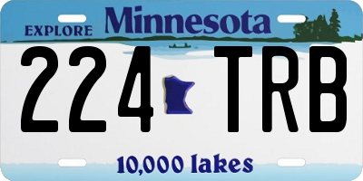 MN license plate 224TRB