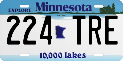 MN license plate 224TRE