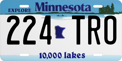 MN license plate 224TRO