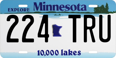 MN license plate 224TRU
