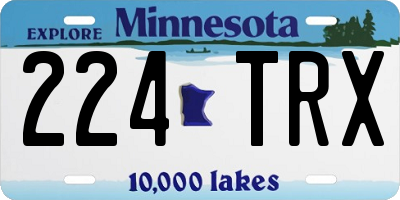 MN license plate 224TRX