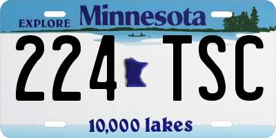 MN license plate 224TSC