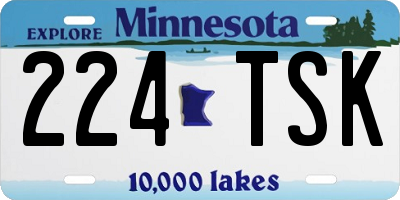 MN license plate 224TSK