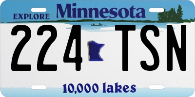 MN license plate 224TSN