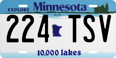 MN license plate 224TSV