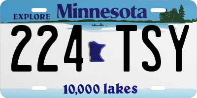 MN license plate 224TSY